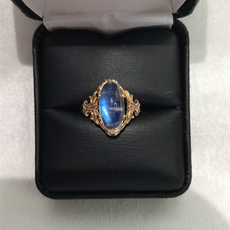 10K Rose Gold 3.70ct Moonstone Ring Size 7.0   j5841